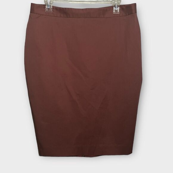 Body By Victoria's Secret Y2k Rosy Brown Zip Back Lace-Up Pencil Skirt Size 14 - Picture 1 of 13